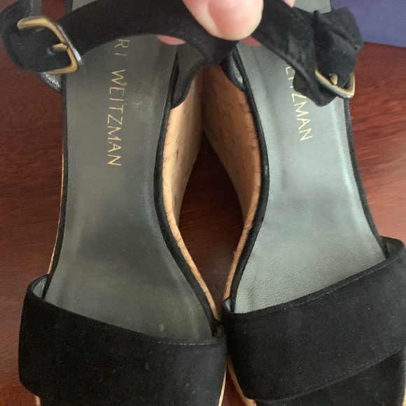 Authentic Stewart Weitzman women’s wedge sandal in black size 38/8B worn once - Picture 13 of 16
